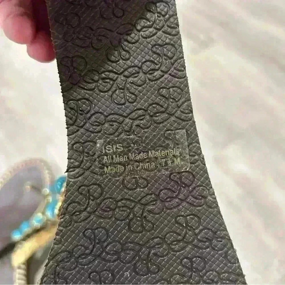 NWOB J. Renee Sandal Brown Blue Stone Wedges Women’s Size 7.5 - Picture 7 of 7